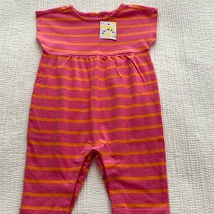Primary Pink and Orange Striped Bodysuit
